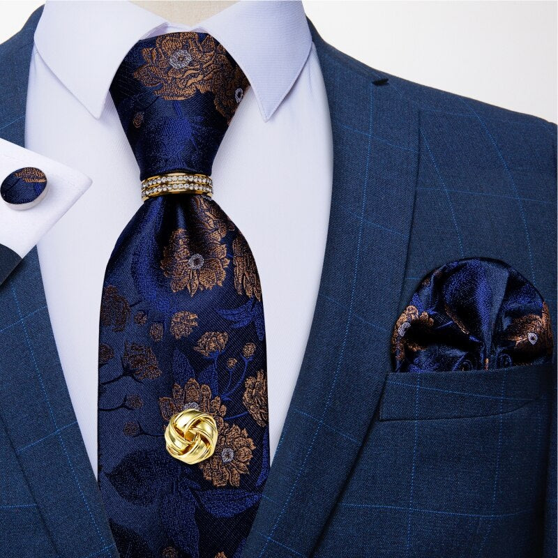 Blumige Krawatte Blau