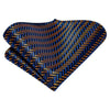 Gestreifte Krawatte in Marineblau und Orange