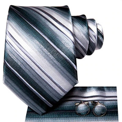 Gestreifte Krawatte Weiß Und Grau