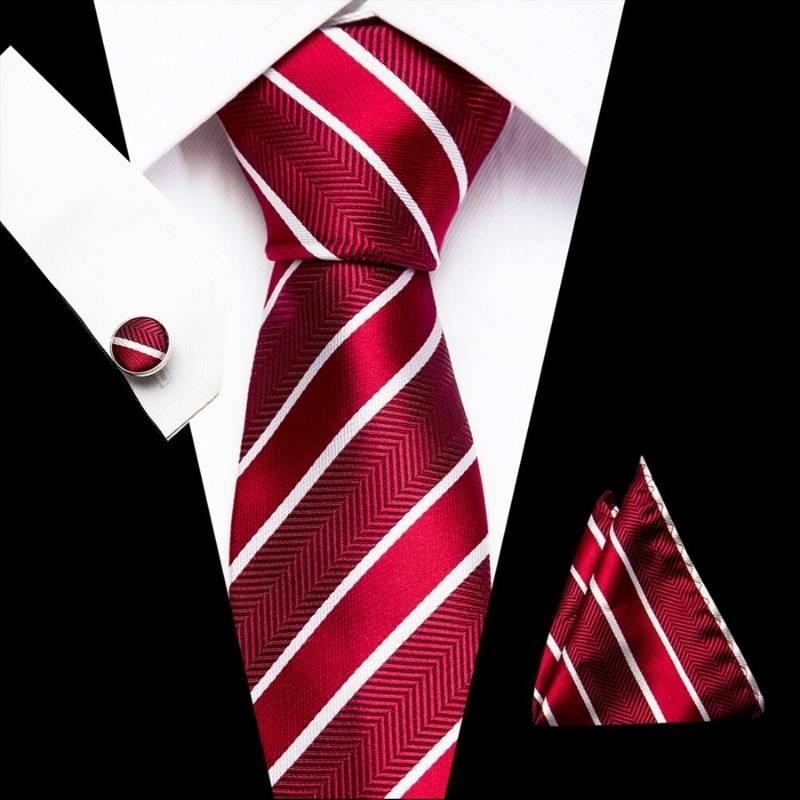 Gestreifte Krawatte Rot