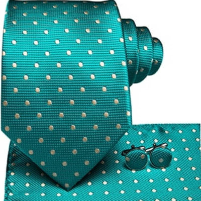 Grüne Krawatte Pois