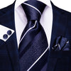 Gestreifte Krawatte in Nachtblau und Weiß
