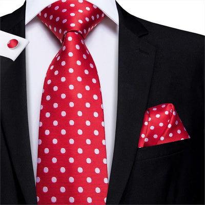 Krawatte Rot Weiße Punkte