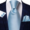 Unifarbene Krawatte Blau Grau