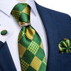 Krawatte Kariert Grün Und Gelb