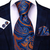 Krawatte Blau Orange Paisley