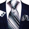 Gestreifte Krawatte Weiß Und Grau