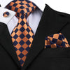Krawatte Karo Orange und Schwarz