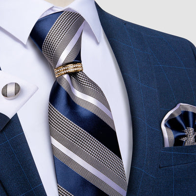 Krawatte Grau Und Blau