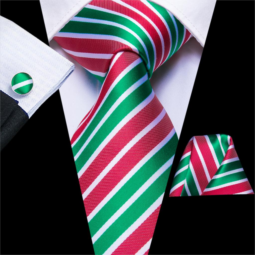 Gestreifte Krawatte Grün und Rot