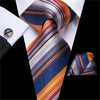 Gestreifte Krawatte in Blau, Orange, Rot und Silber
