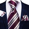 Gestreifte Krawatte in Mauve, Weiß Und Grau