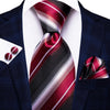 Gestreifte Krawatte Schwarz, Rot und Weiß