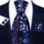 Blumige Krawatte Blau