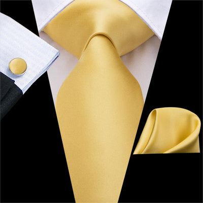Krawatte Und Einstecktuch Gelb