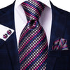Gestreifte Krawatte in Rosa, Blau und Grau