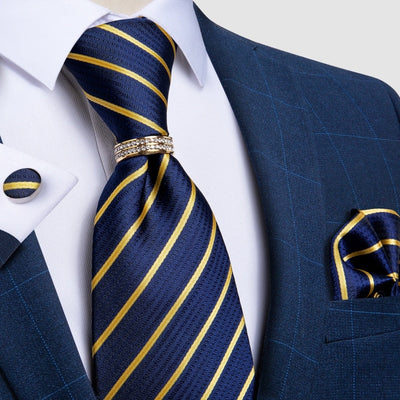 Krawatte Blau Und Gold