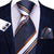 Gestreifte Krawatte in Marineblau, Weiß und Braun
