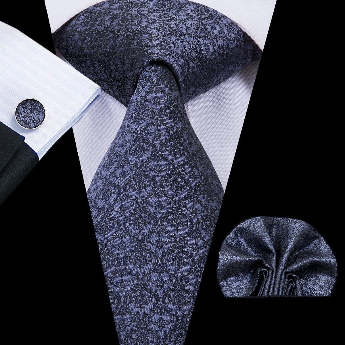 Blumige Krawatte Grau