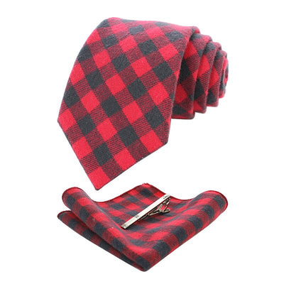 Vichy-Krawatte Rot Und Grau