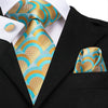 Krawatte Blau Türkis Gelbes Muster