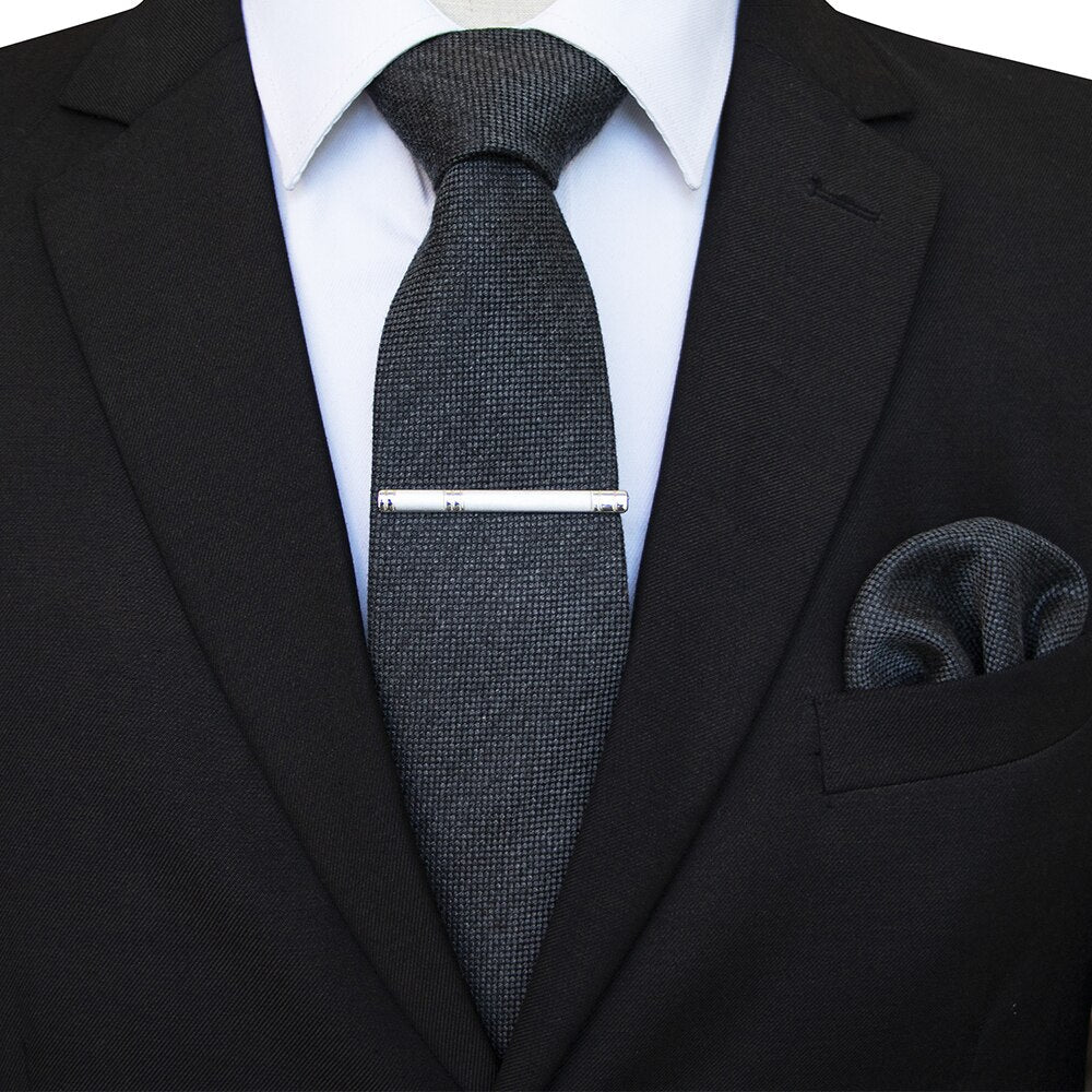 Krawatte aus Wolle in Dunkelgrau