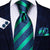 Gestreifte Krawatte in Grün und Blau aus Kaschmir