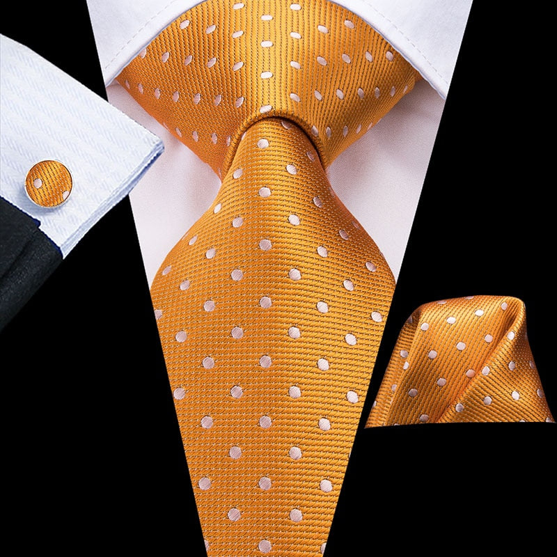 Orange Krawatte Weiße Punkte