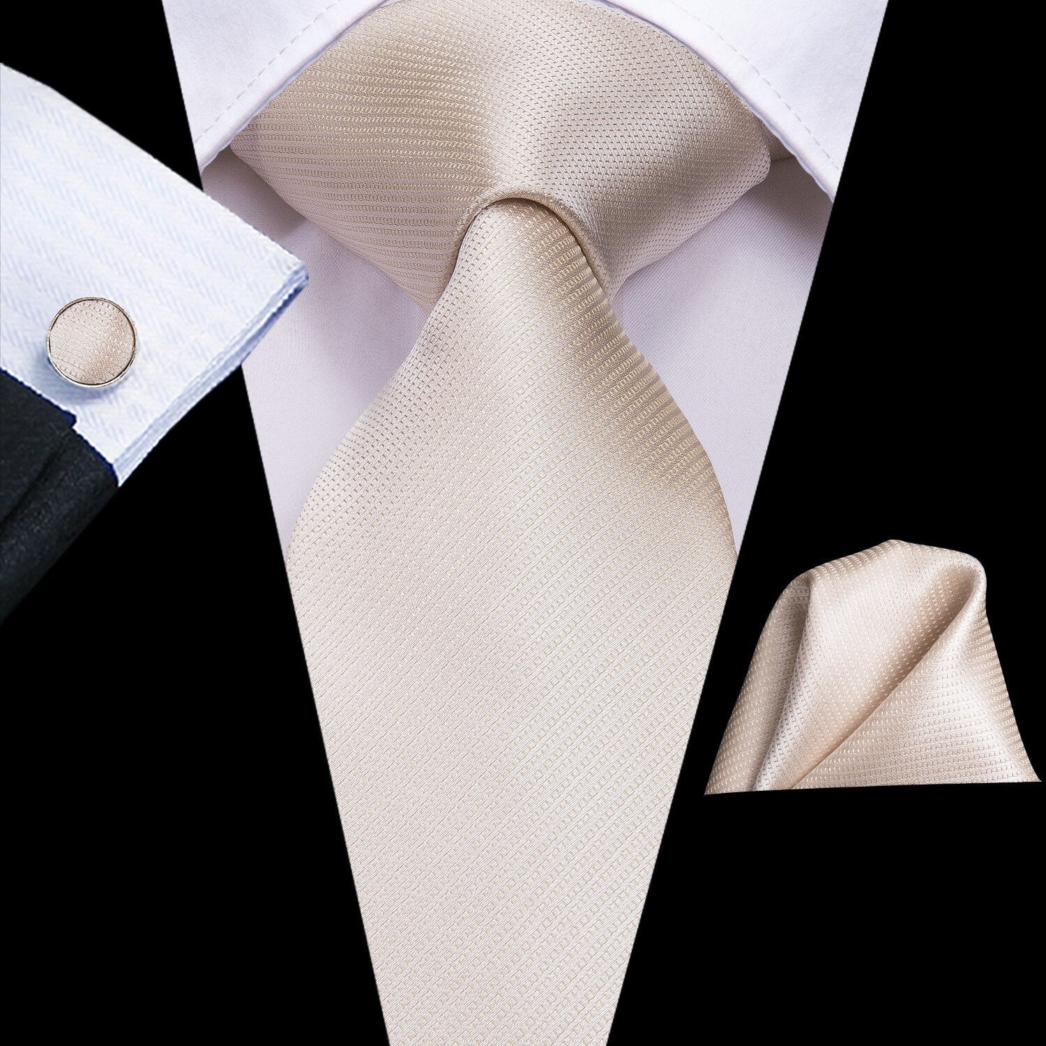 Krawatte Weiß Beige