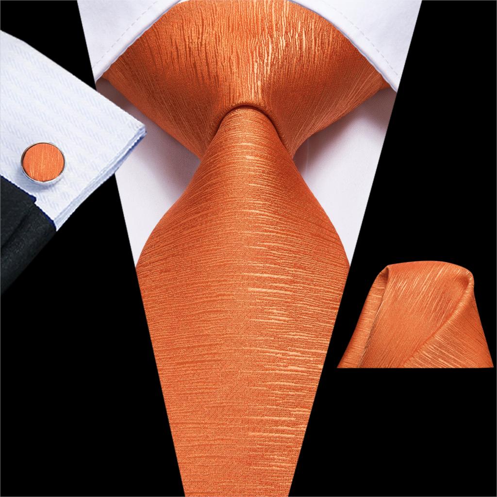 Krawatte Und Einstecktuch Orange