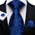Geblümte Krawatte in Marineblau und Royalblau