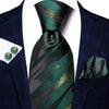 Gestreifte Krawatte Schwarz und Grün