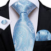 Kaschmir Krawatte Himmelblau und Silber