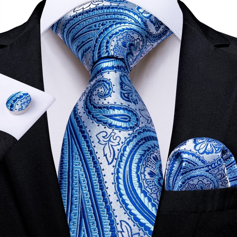 Kaschmir Krawatte Blau und Silber
