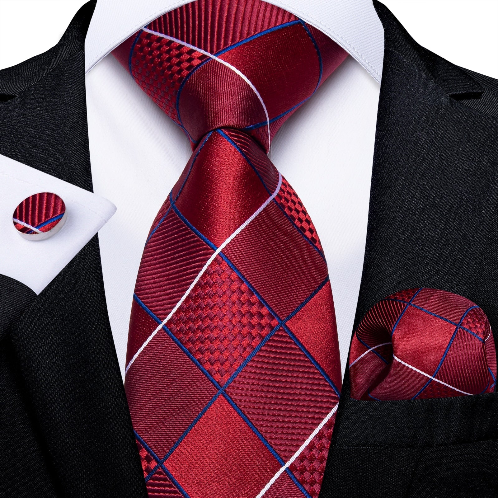 Krawatte Rot und Bordeaux mit Karos