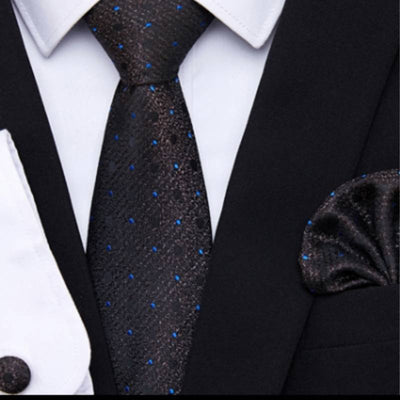 Schwarze Krawatte Blaue Punkte