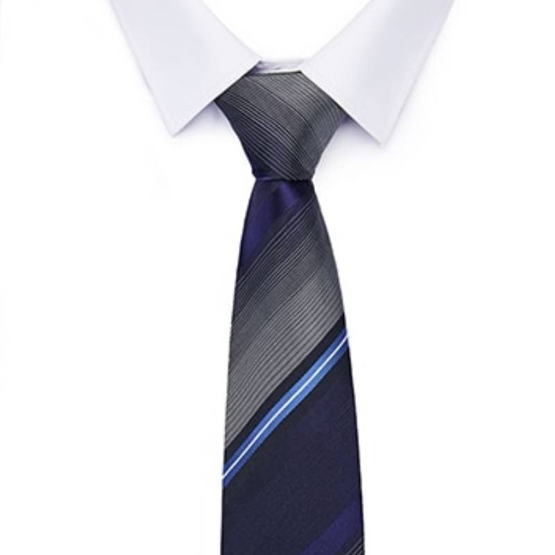 Gestreifte Krawatte Blau Und Grau