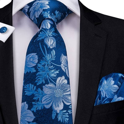 Krawatte Blaue Blume