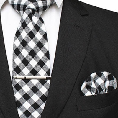 Vichy-Krawatte Schwarz Und Weiß