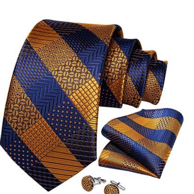 Orange Und Blau Karierte Krawatte