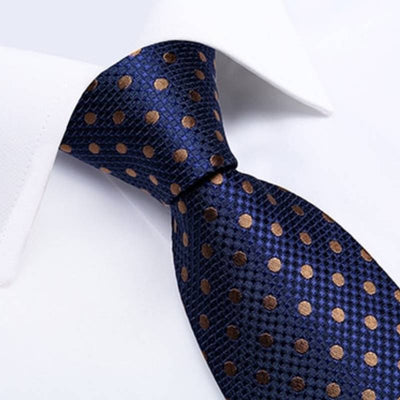Krawatte Blau Mit Braunen Punkten