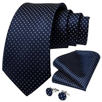 Marineblaue Krawatte mit weißen Punkten