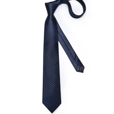 Marineblaue Krawatte mit weißen Punkten