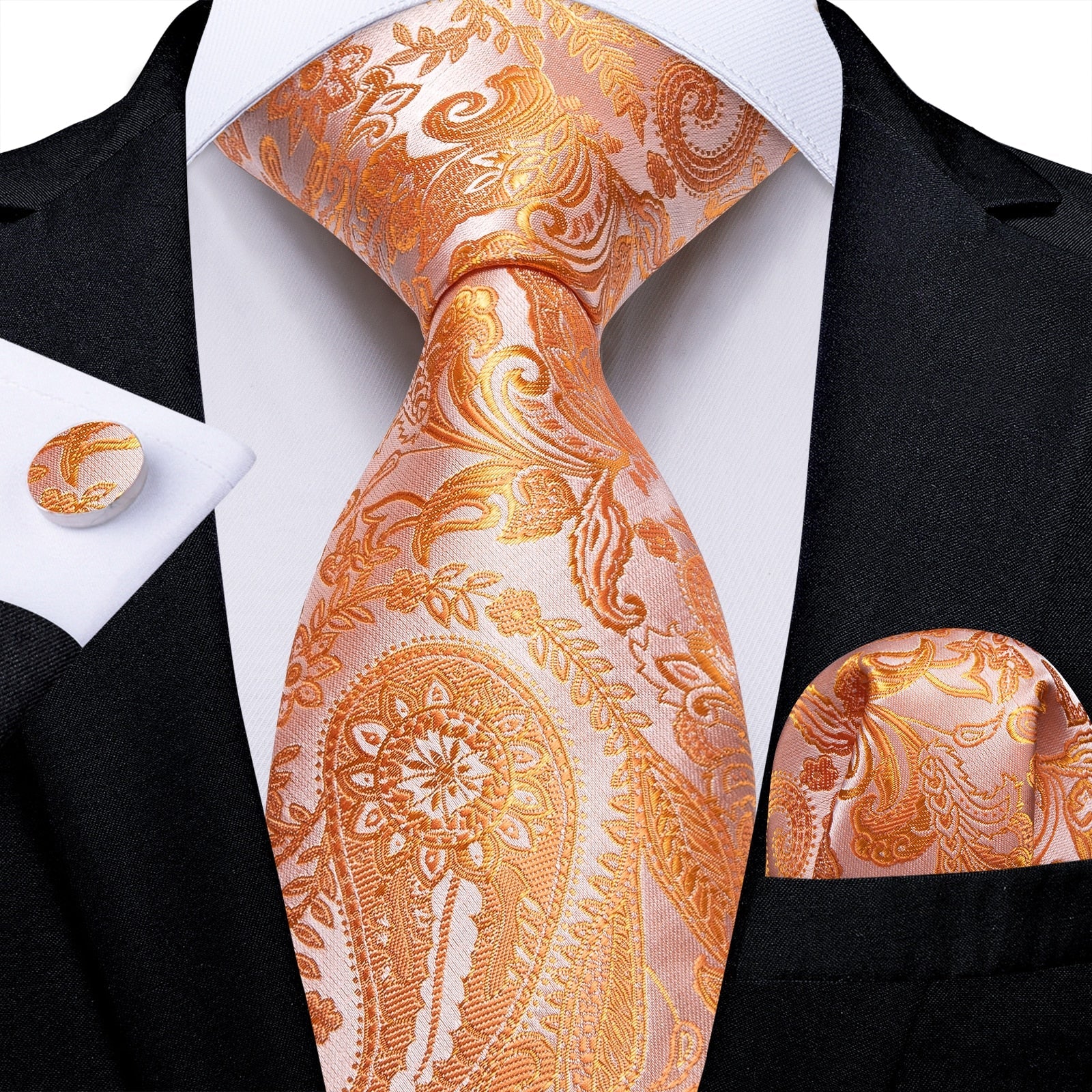 Kaschmir Krawatte Orange und Beige