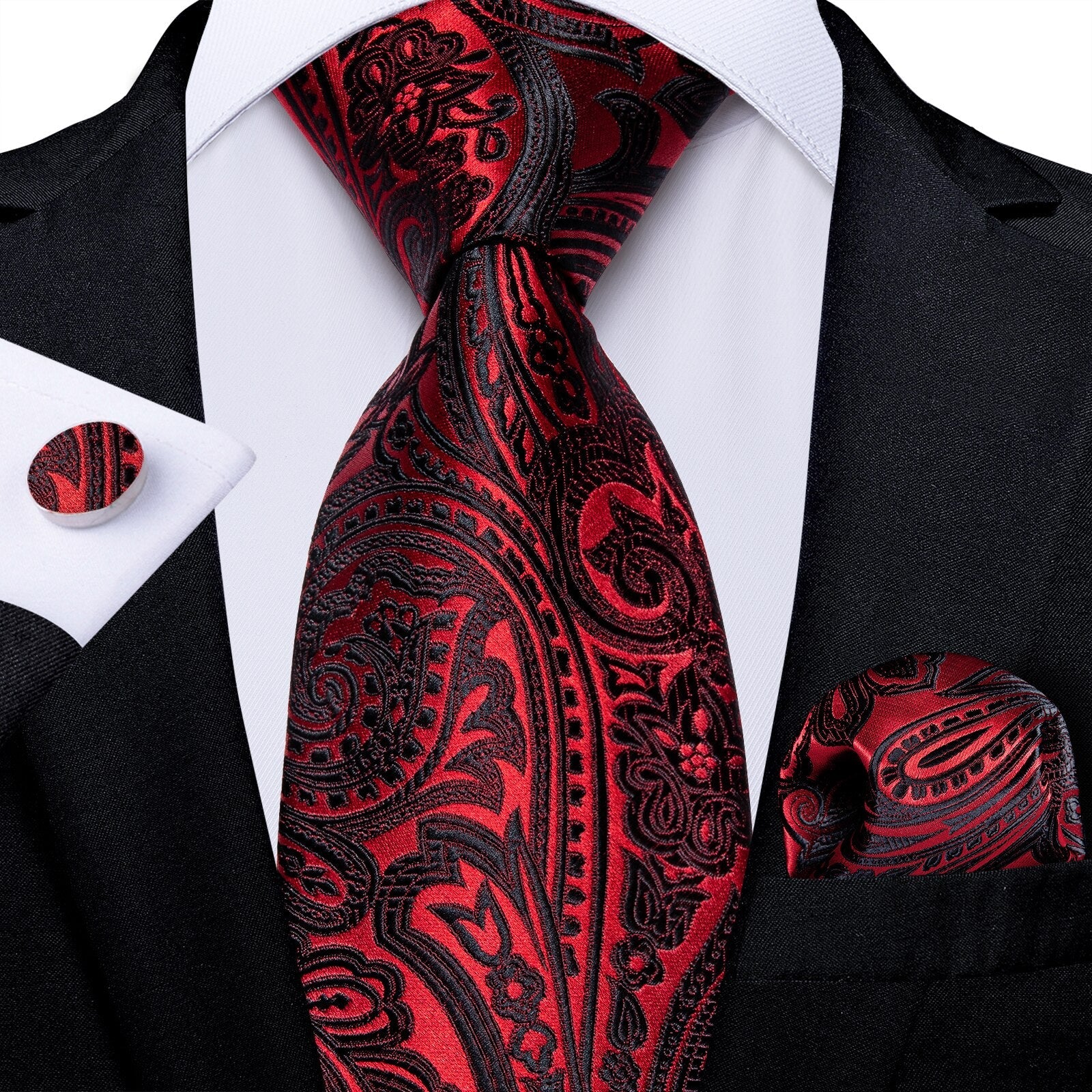 Paisley Krawatte Rot und Schwarz