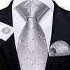 Silberne Krawatte mit Karomuster