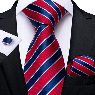 Gestreifte Krawatte Blau Rot